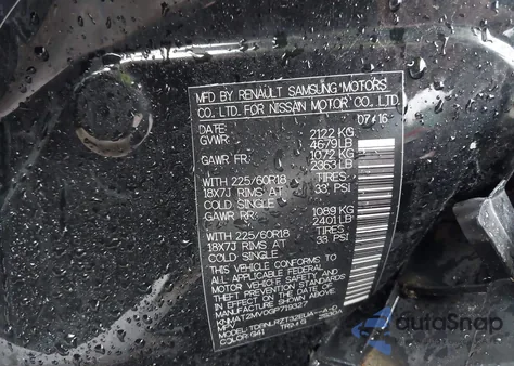 2016 Nissan Rogue Sl from USA, damaged, VIN KNMAT2MV0GP719327